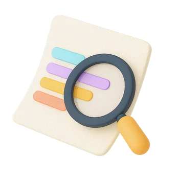 Report with a magnifying glass hovering over it